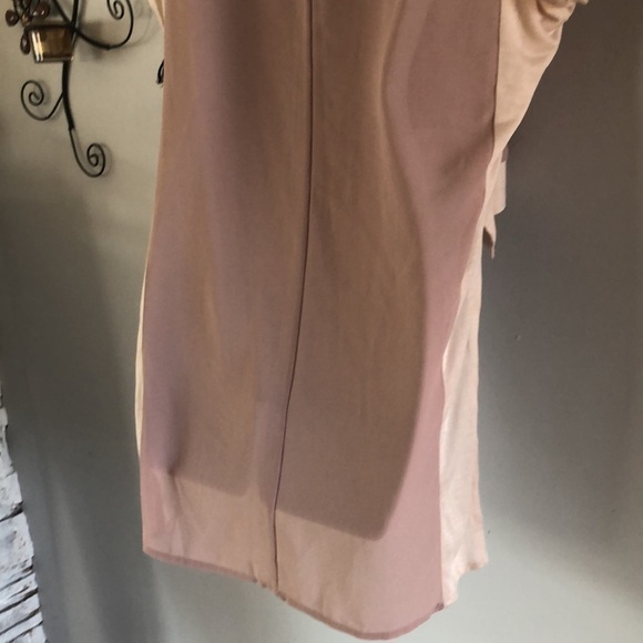 NEW Chloe K Unique Shear Pale Pink Tunic Top Cropped Front Mixed Media Size M - Picture 7 of 15